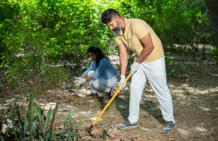 Tree plantation and environmental conservation event conducted by youth and community members
